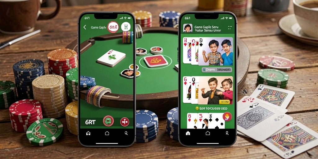 Screenshot utama 6RT menampilkan gameplay Gaple yang mengasyikkan.
