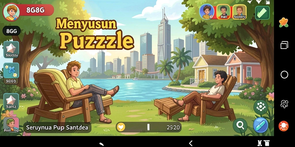 Tangkapan layar gameplay 8G8G menunjukkan keseruan menyusun puzzle.