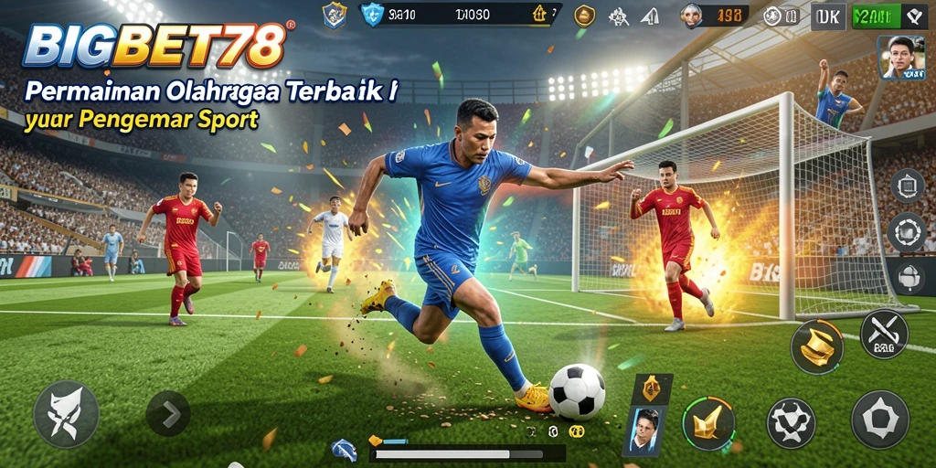 Screenshot gameplay BIGBET78 menampilkan aksi olahraga yang mendebarkan.