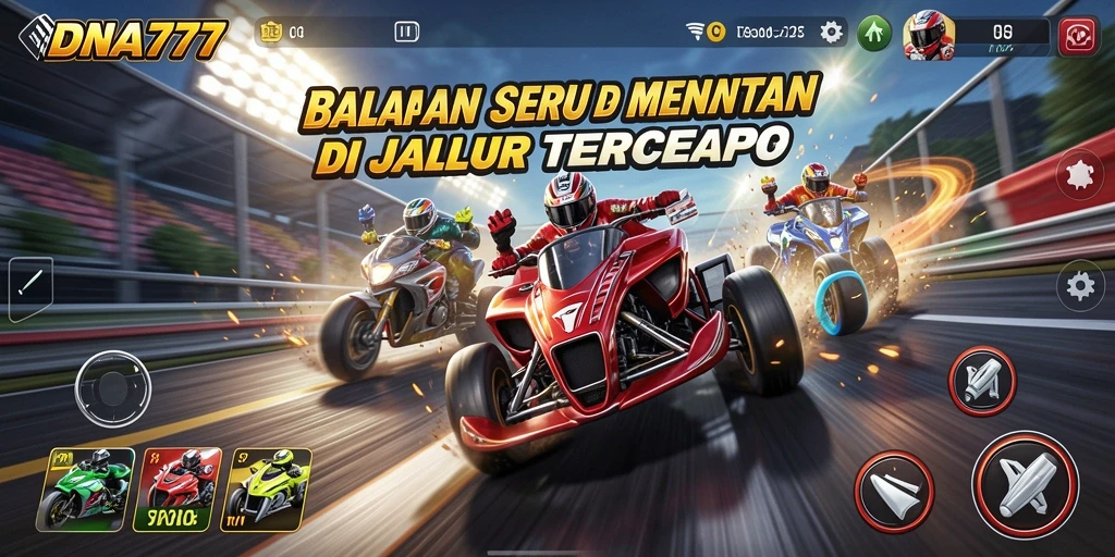 Tampilan gameplay balapan yang menegangkan dan realistis.