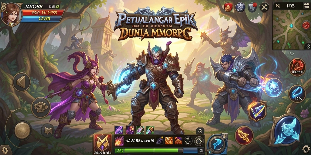 Tampilan gameplay <strong>JAVO88</strong> yang menakjubkan dalam petualangan MMORPG.