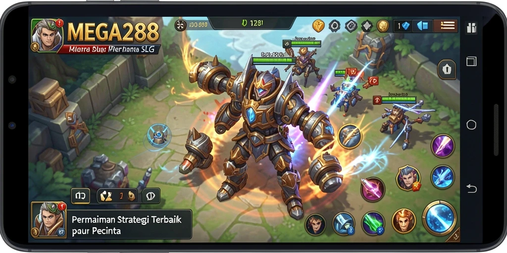 Tampilan gameplay seru dalam MEGA288 dengan strategi SLG yang mendalam.