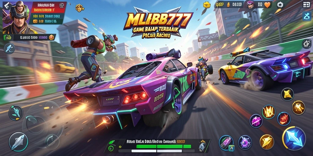 Tampilan utama gameplay balapan di MLBB777 yang mendebarkan.