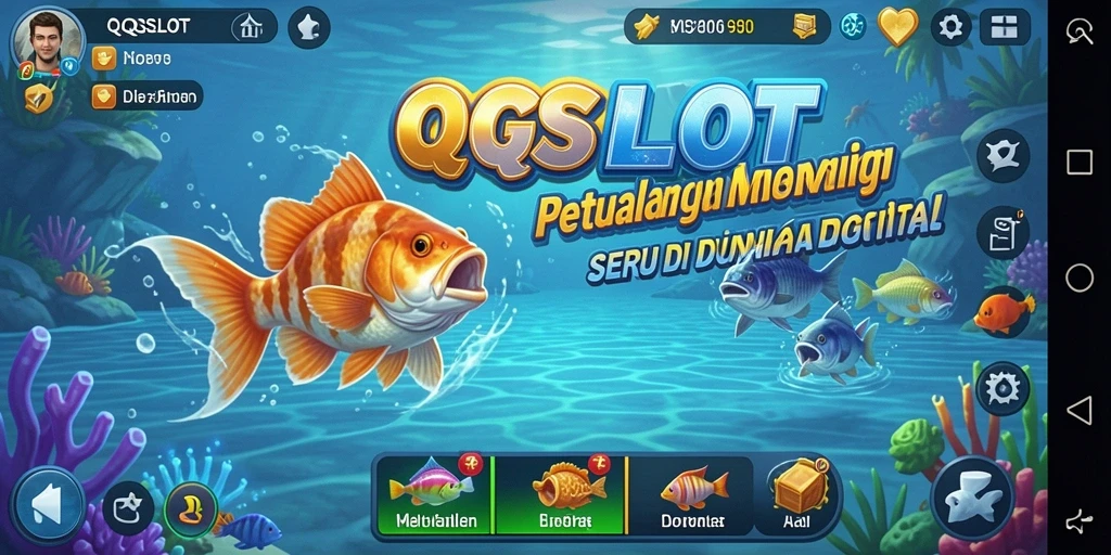 Screenshot gameplay QQSLOT menampilkan suasana memancing yang menakjubkan.