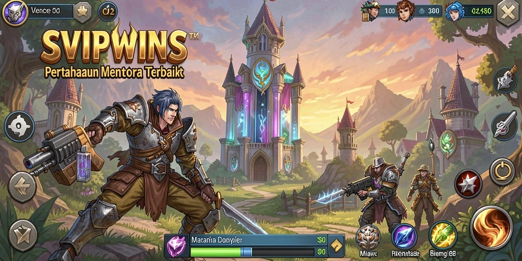 Screenshot gameplay SVIPWINS menampilkan strategi Tower Defense yang mendebarkan.