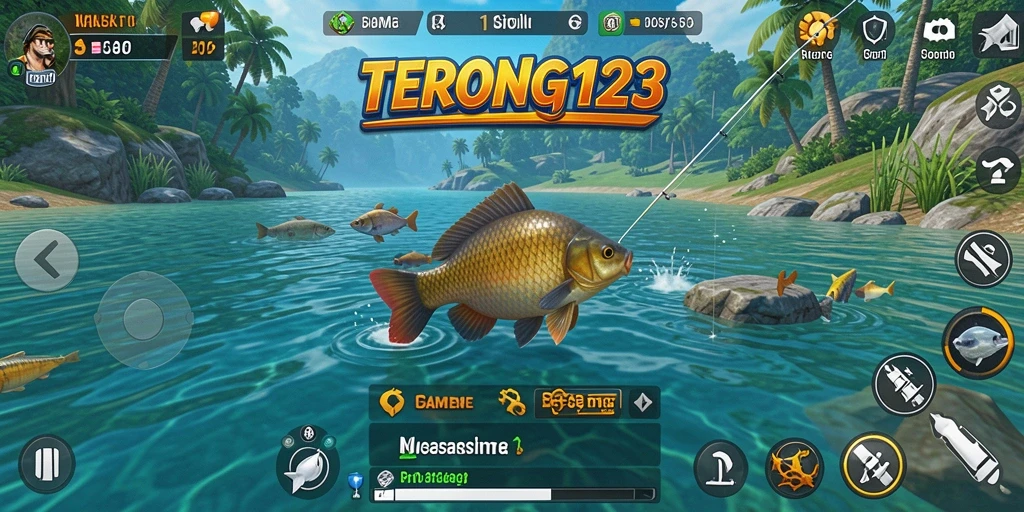 Tampilan gameplay memancing yang seru dan mendebarkan dalam TERONG123.