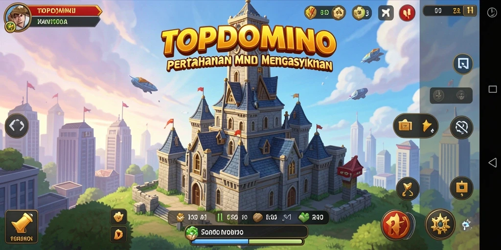 Screenshot gameplay menara pertahanan di TOPDOMINO yang menarik.
