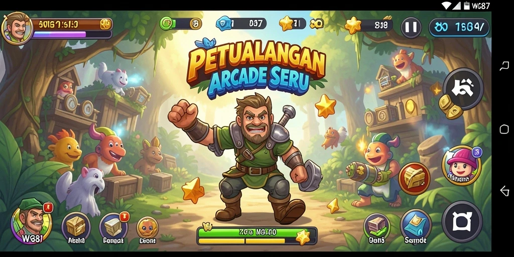 Screenshot gameplay WG87 menampilkan petualangan seru dalam permainan arcade.