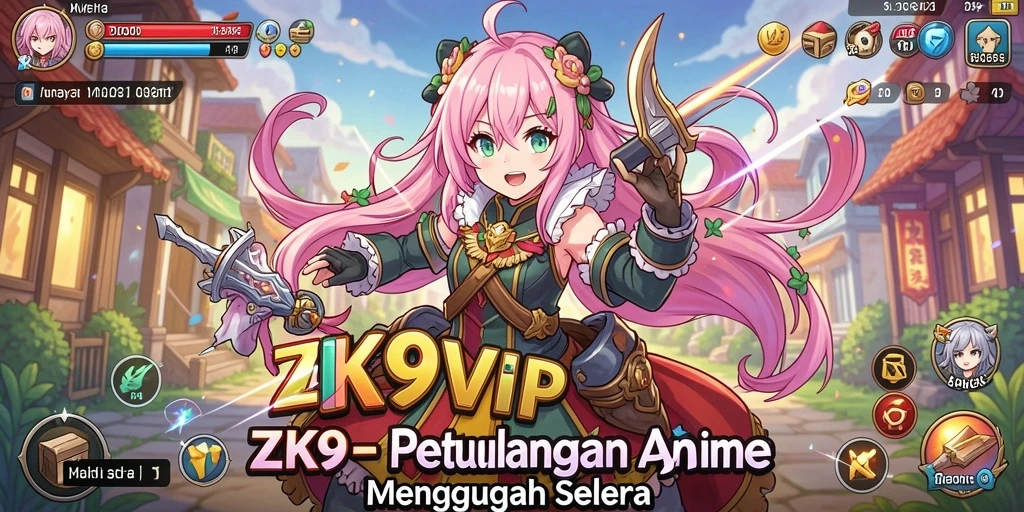 Tangkapan layar menunjukkan karakter anime yang beraksi dalam ZK9VIP.